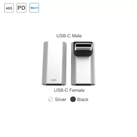 Vertical L-shaped Type C 40G Female to Male Adapter