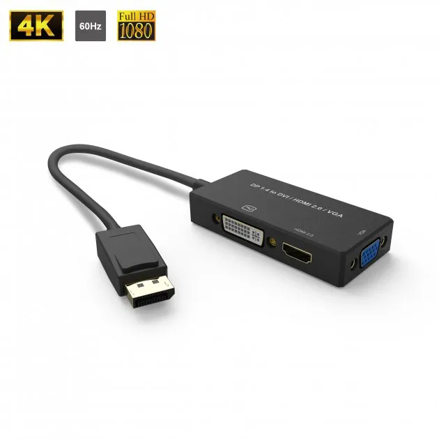 DP 1.4 to DVI / HDMI / VGA Converter