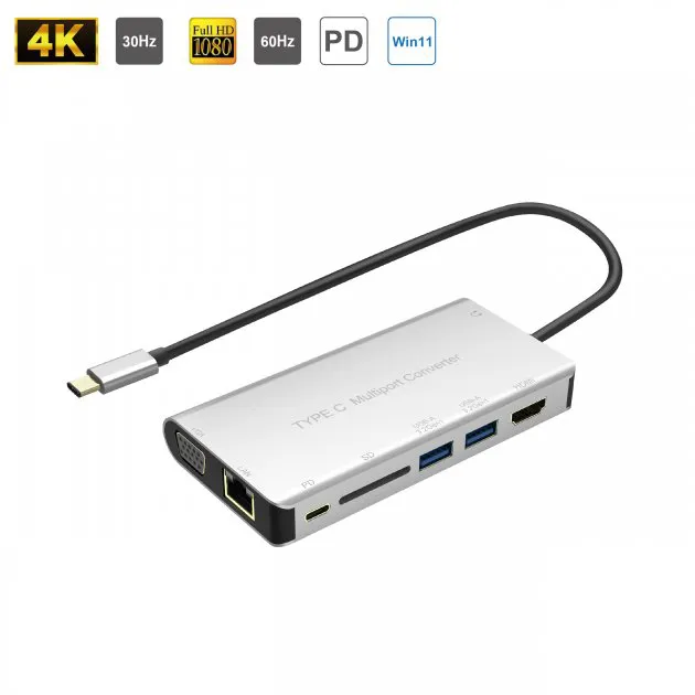 8 in 1 Type C Multiport Converter