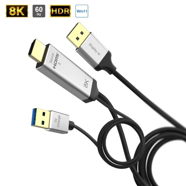 8K HDMI<sup>®</sup> to DP Cable 1-3M