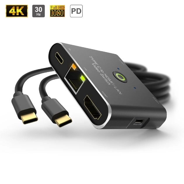 Type C to HDMI<sup>®</sup> / LAN Video Switch