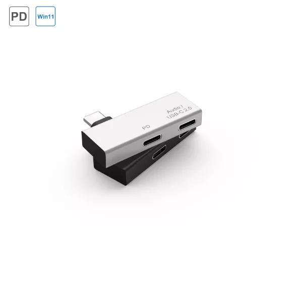 Type C 2 Port Adapter (PD & Type C Audio / USB2.0)