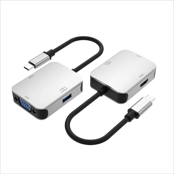 Type C to HDMI / VGA / USB 3.2 Converter (Synchronous Display)