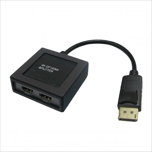 4K DP 1.2 to 2 x HDMI MST Splitter with Cable