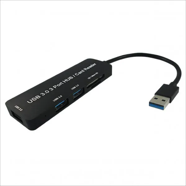USB 3.0 to USB 3.0 x 3 + SD / TF Converter