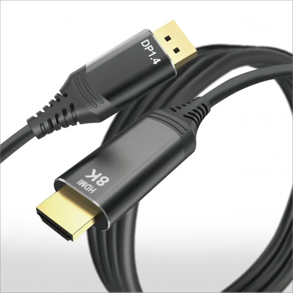 8K DP 1.4 to HDMI Cable 1-3m (Aluminum Hood)