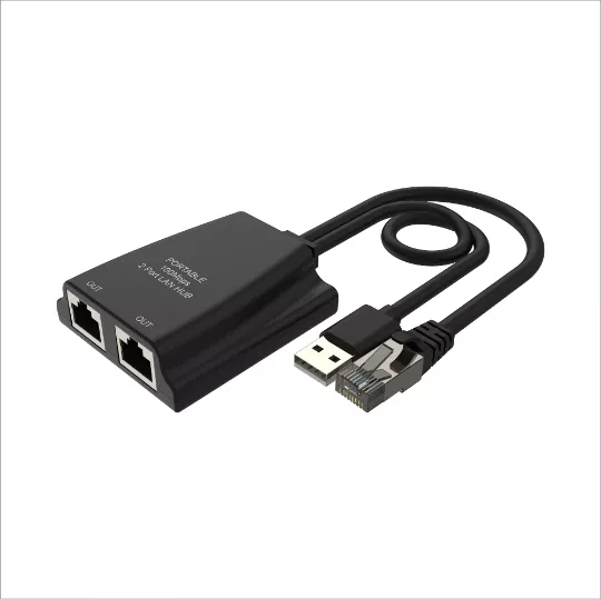 Portable LAN 2 Port Hub 100M