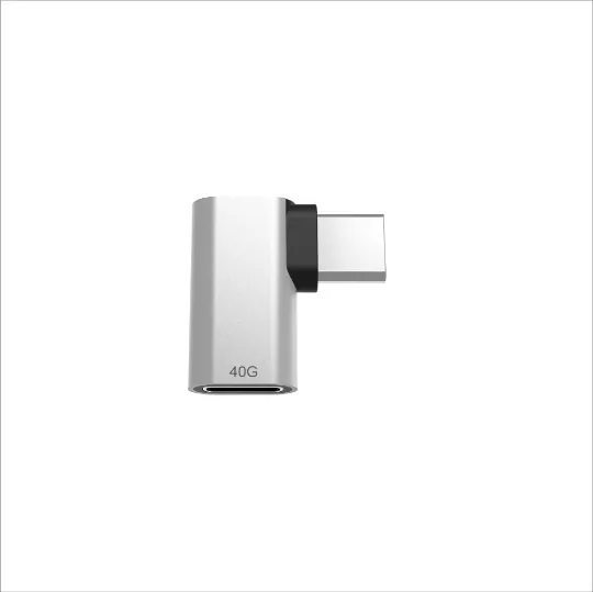Horizontal L-shaped Type C 40G Female to Male Adapter