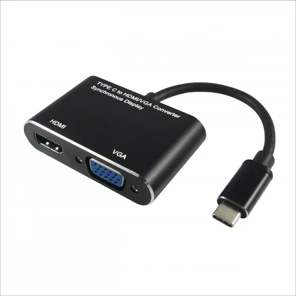 Type C to HDMI / VGA Converter (Aluminum Housing)