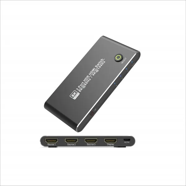 8K HDMI x 3 Port Switch (With Remote Control)