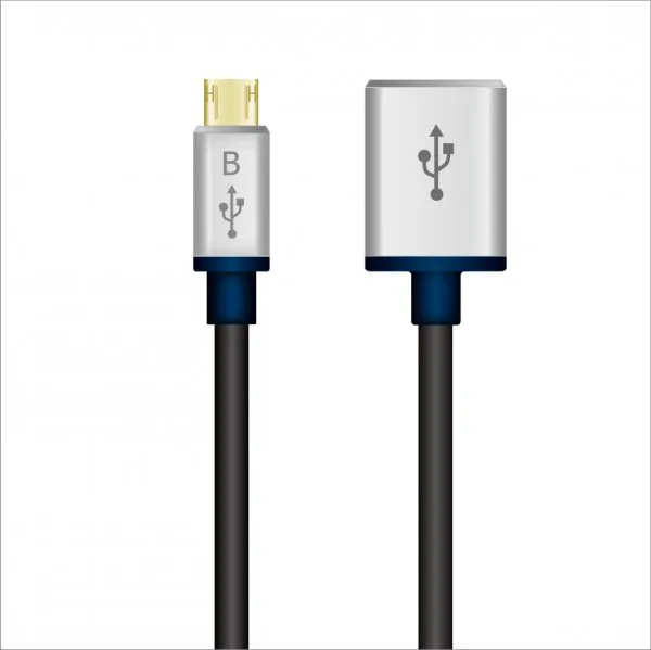 Micro USB Reversible to USB A/F Cable